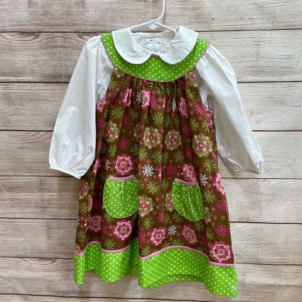 NEW WITHOUT TAGS PETIT AMI DRESS WITH BLOUSE IN‎ FALL COLORS